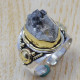 Wholesale Rough Harkimar Diamond 925 Real Silver And Brass Jewelry Beautiful Ring SJWR-424