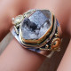 Wholesale Rough Harkimar Diamond 925 Real Silver And Brass Jewelry Beautiful Ring SJWR-424