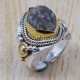 Magnificent 925 Sterling Silver And Brass Beautiful Rough Harkimar Diamond Finger Ring SJWR-427