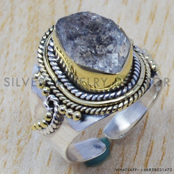Harkimar Rough Diamond 925 Sterling Silver And Brass Jewelry Wholesale Price Rings SJWR-432 Harkimar Rough Diamond 925 Sterling Silver And Brass Jewelry Wholesale Price Rings SJWR-432