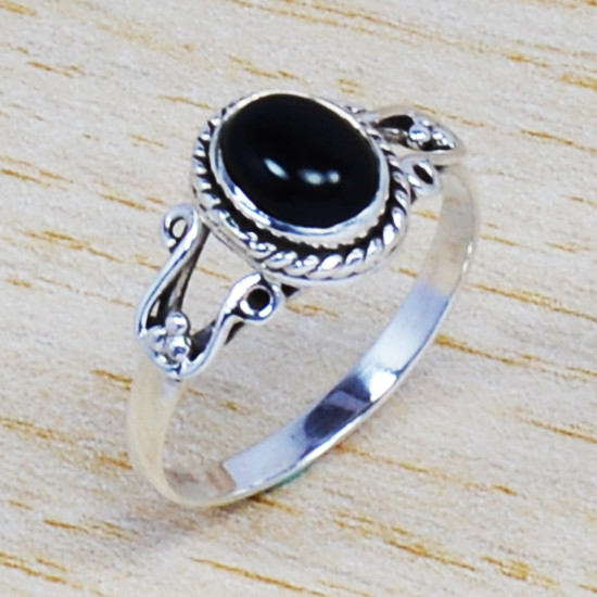 Black Onyx Gemstone 925 Sterling Silver Jewelry Wholesale Price Ring SJWR-448