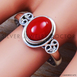 Coral 925 Sterling Silver Ring (SJWR-451)