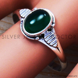 Green Onyx 925 Sterling Silver Ring (SJWR-452)