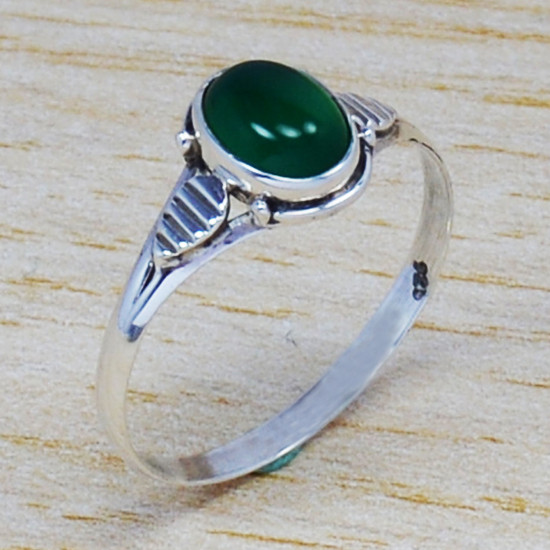 Anniversary Gift 925 Sterling Silver Jewelry Green Onyx Gemstone Nice Ring SJWR-452