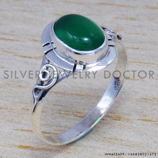 Green Onyx 925 Sterling Silver Ring (SJWR-464) Green Onyx 925 Sterling Silver Ring (SJWR-464)