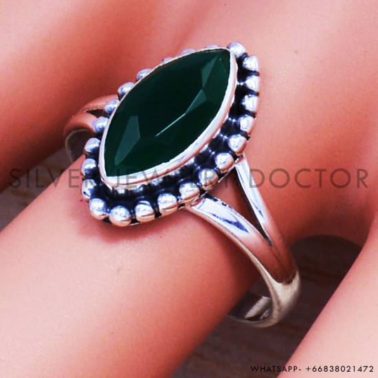 Green Onyx 925 Sterling Silver Ring (SJWR-465) Green Onyx 925 Sterling Silver Ring (SJWR-465)