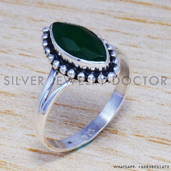 Green Onyx 925 Sterling Silver Ring (SJWR-465) Green Onyx 925 Sterling Silver Ring (SJWR-465)