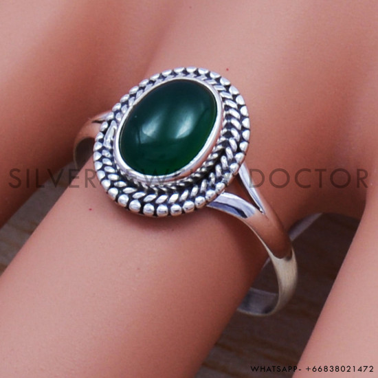 Green Onyx 925 Sterling Silver Ring (SJWR-468) Green Onyx 925 Sterling Silver Ring (SJWR-468)