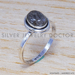 Black Rutile 925 Sterling Silver Ring (SJWR-471)