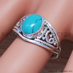 Turquoise 925 Sterling Silver Ring (SJWR-475)