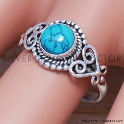 Turquoise 925 Sterling Silver Ring (SJWR-476)