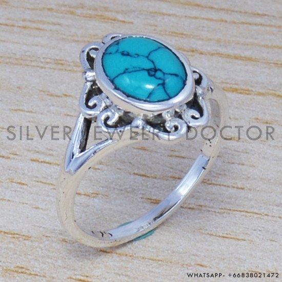 Turquoise 925 Sterling Silver Ring (SJWR-477) Turquoise 925 Sterling Silver Ring (SJWR-477)