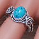 Antique Look 925 Sterling Silver Jewelry Wholesale Price Turquoise Gemstone Ring SJWR-481