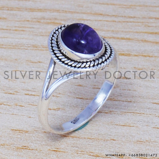 Amethyst 925 Sterling Silver Ring (SJWR-485) Amethyst 925 Sterling Silver Ring (SJWR-485)