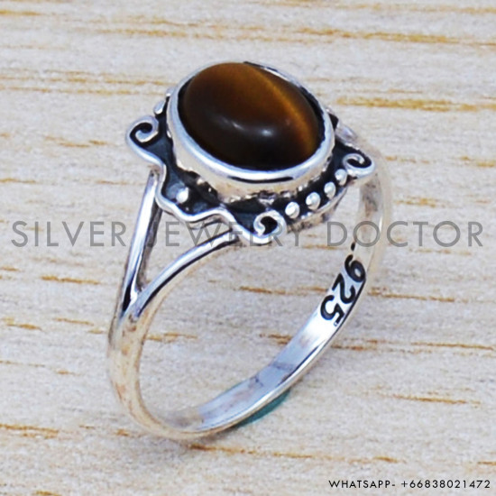 Tiger Eye 925 Sterling Silver Ring (SJWR-487) Tiger Eye 925 Sterling Silver Ring (SJWR-487)