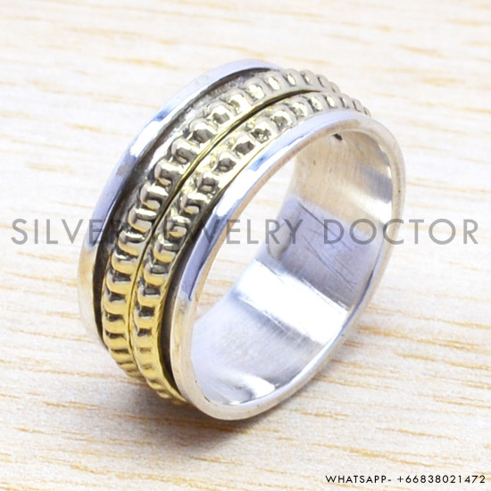 Beautiful Handmade 925 Sterling Silver & Brass Jewelry Magnificent Rings, made in Thailand SJWR-49 Beautiful Handmade 925 Sterling Silver & Brass Jewelry Magnificent Rings, made in Thailand SJWR-49