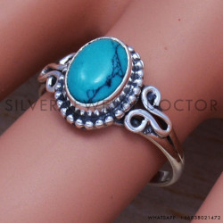 Turquoise 925 Sterling Silver Ring (SJWR-494) Turquoise 925 Sterling Silver Ring (SJWR-494)