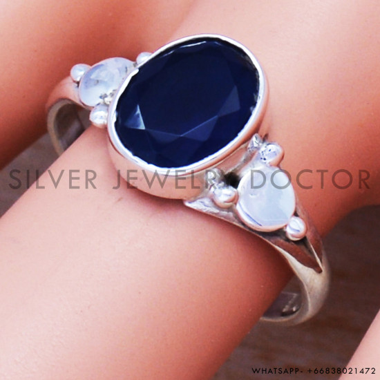 Sapphire 925 Sterling Silver Ring (SJWR-497) Sapphire 925 Sterling Silver Ring (SJWR-497)