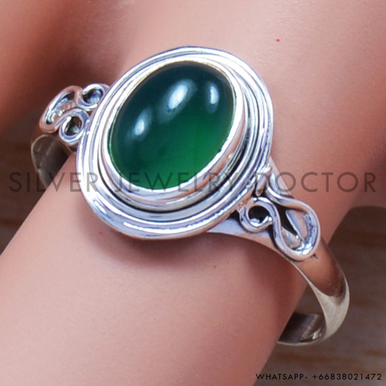 Green Onyx 925 Sterling Silver Ring (SJWR-498) Green Onyx 925 Sterling Silver Ring (SJWR-498)