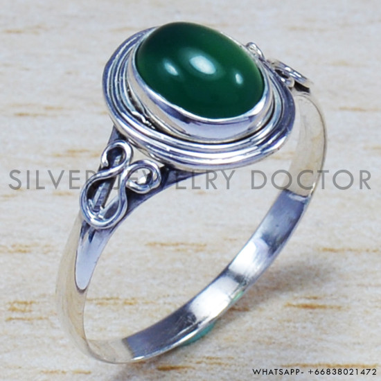 Green Onyx 925 Sterling Silver Ring (SJWR-498) Green Onyx 925 Sterling Silver Ring (SJWR-498)