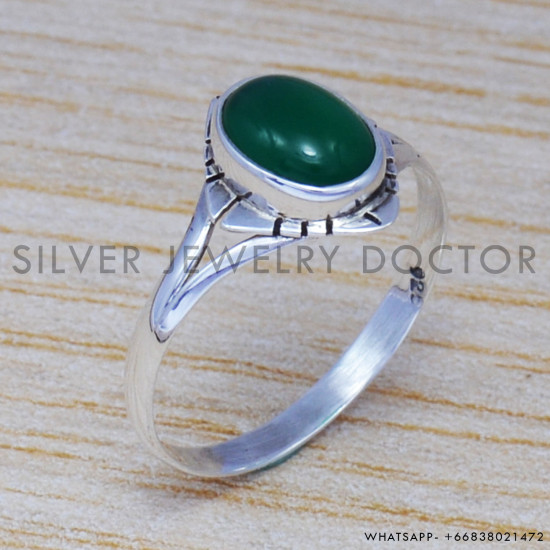 Green Onyx 925 Sterling Silver Ring (SJWR-503) Green Onyx 925 Sterling Silver Ring (SJWR-503)