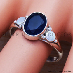 Sapphire 925 Sterling Silver Ring (SJWR-504) Sapphire 925 Sterling Silver Ring (SJWR-504)