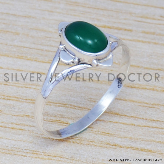 Green Onyx 925 Sterling Silver Ring (SJWR-505) Green Onyx 925 Sterling Silver Ring (SJWR-505)