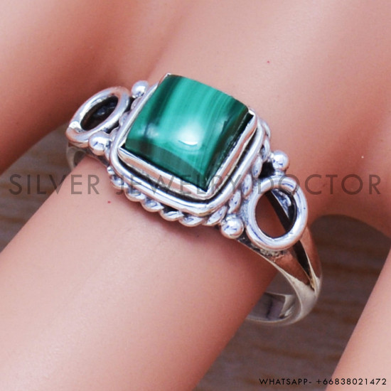 Malachite 925 Sterling Silver Ring (SJWR-509) Malachite 925 Sterling Silver Ring (SJWR-509)