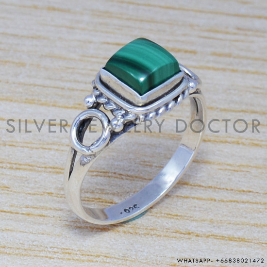 Malachite 925 Sterling Silver Ring (SJWR-509) Malachite 925 Sterling Silver Ring (SJWR-509)