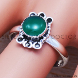 Green Onyx 925 Sterling Silver Ring (SJWR-511)