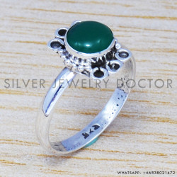 Green Onyx 925 Sterling Silver Ring (SJWR-511)