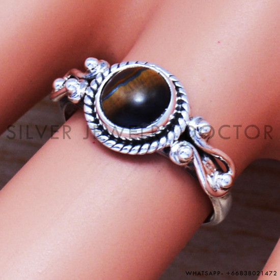 Tiger Eye 925 Sterling Silver Ring (SJWR-512)