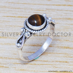 Tiger Eye 925 Sterling Silver Ring (SJWR-512)