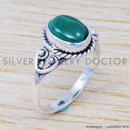 Malachite 925 Sterling Silver Ring (SJWR-516) Malachite 925 Sterling Silver Ring (SJWR-516)