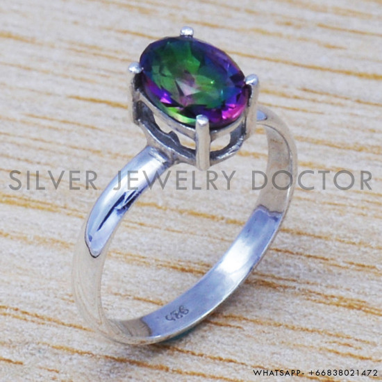 Mystic Topaz 925 Sterling Silver Ring (SJWR-517) Mystic Topaz 925 Sterling Silver Ring (SJWR-517)