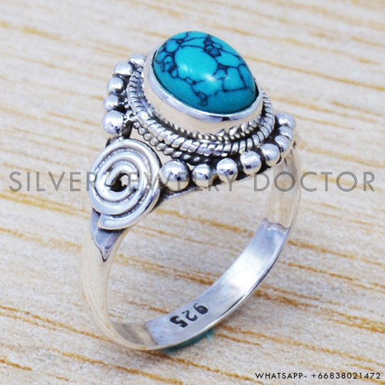Turquoise 925 Sterling Silver Ring (SJWR-521) Turquoise 925 Sterling Silver Ring (SJWR-521)