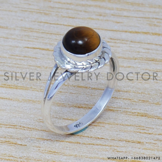 Tiger Eye 925 Sterling Silver Ring (SJWR-525)