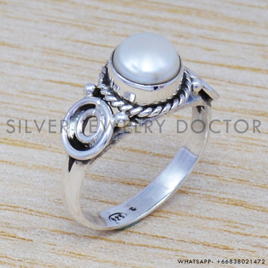 Pearl 925 Sterling Silver Ring (SJWR-526) Pearl 925 Sterling Silver Ring (SJWR-526)