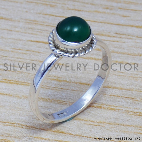 Green Onyx 925 Sterling Silver Ring (SJWR-530)