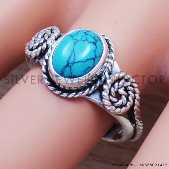 Turquoise 925 Sterling Silver Ring (SJWR-538) Turquoise 925 Sterling Silver Ring (SJWR-538)
