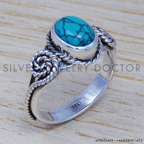 Turquoise 925 Sterling Silver Ring (SJWR-538) Turquoise 925 Sterling Silver Ring (SJWR-538)