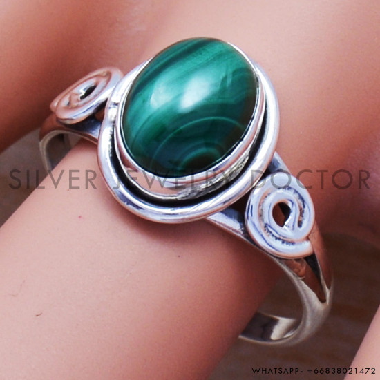 Malachite 925 Sterling Silver Ring (SJWR-540) Malachite 925 Sterling Silver Ring (SJWR-540)