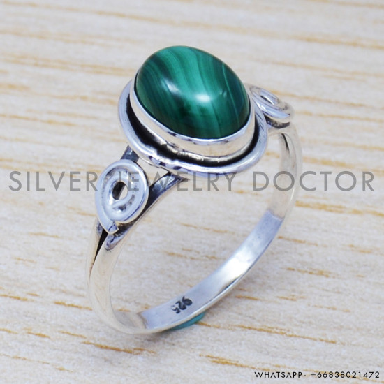 Malachite 925 Sterling Silver Ring (SJWR-540) Malachite 925 Sterling Silver Ring (SJWR-540)