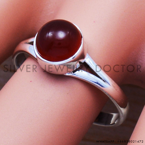 Carnelian 925 Sterling Silver Ring (SJWR-543)
