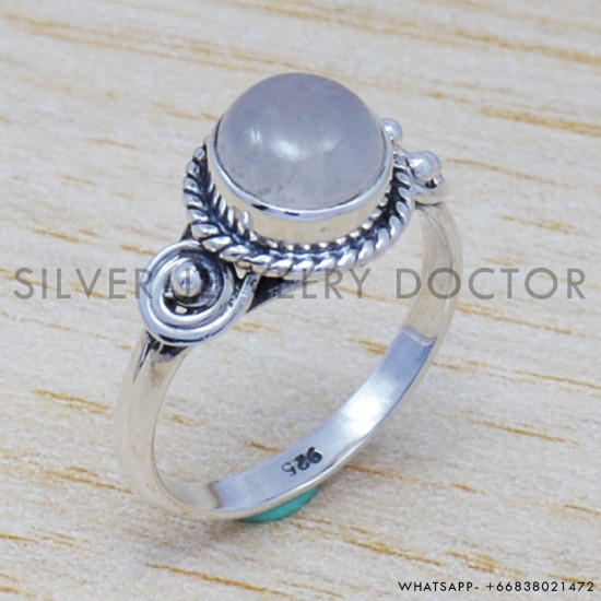 Rainbow Moonstone 925 Sterling Silver Ring (SJWR-549) Rainbow Moonstone 925 Sterling Silver Ring (SJWR-549)
