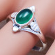 Contemporary Jewelry Green Onyx Gemstone 925 Silver Fine Ring SJWR-554
