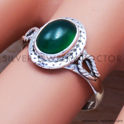 Green Onyx 925 Sterling Silver Ring (SJWR-556) Green Onyx 925 Sterling Silver Ring (SJWR-556)