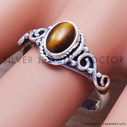 Tiger Eye 925 Sterling Silver Ring (SJWR-558) Tiger Eye 925 Sterling Silver Ring (SJWR-558)