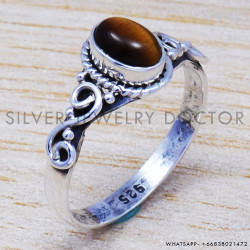Tiger Eye 925 Sterling Silver Ring (SJWR-558)