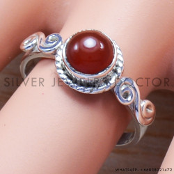 Carnelian 925 Sterling Silver Ring (SJWR-561) Carnelian 925 Sterling Silver Ring (SJWR-561)